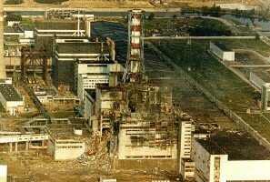 Chernobyl site after 1986 disaster