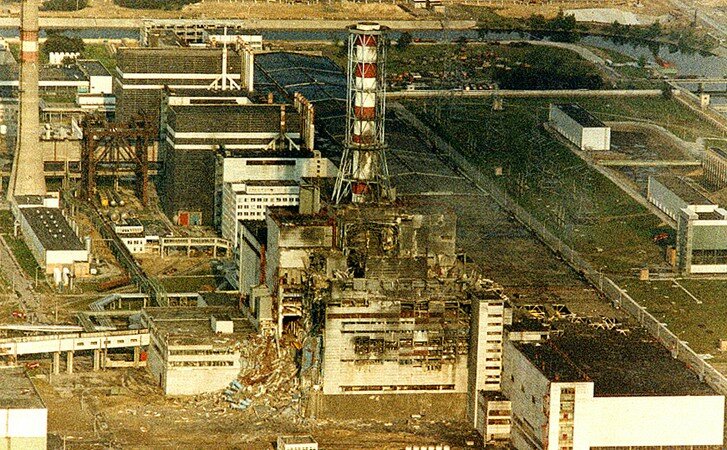 Chernobyl site after 1986 disaster